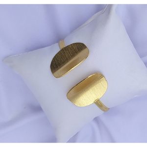 Handmade Classic Gold Plated Brass Cuff Bracelets Geometric Shape Patterned <b>Bangles</b> - Product Image 2