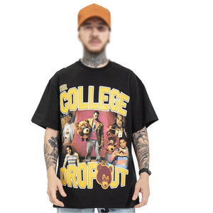 เสื้อยืดผ้าฝ้าย100% สำหรับผู้ชายดีไซน์โอเวอร์ไซส์พิมพ์ลายโลโก้แบบกำหนดเองสไตล์ใหม่ - Product Image 5