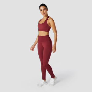 Conjunto Deportivo de 2 Piezas para Mujer, de Alta Calidad, en Spandex/Poliéster, Transpirable, Sin Costuras, Elástico en 4 Direcciones, Ecológico, para Gimnasio y Yoga - Product Image 4