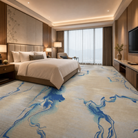 QIANQIAO Maßgefertigter Gewebter Axminster-Teppich 80% Wolle 20% Nylon Wand-zu-Wand Luxus Bedruckter Bodenteppich für 5-Sterne-Hotels