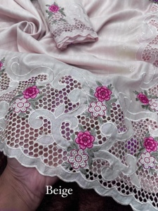 Incroyable couleur Tusser coton avec fil broderie et Cutwork Saree fabricant et fournisseur de Surat - Product Image 6