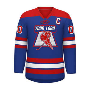 Maillot d'entraînement de hockey sur glace personnalisé pour homme, grandes tailles, ensembles d'uniformes sportifs personnalisés, 100 % polyester, imprimé et cousu, service OEM - Product Image 3