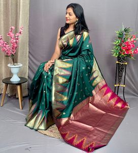 Patola sarees ที่สวยงามด้วยทองคำ zari และ meenakari ทั้งหมดที่มีความคมชัดสูง pallu กับพร้อมกับ zari ชายแดน Saree - Product Image 3