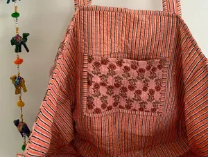 Grand sac fourre-tout professionnel de haute qualité Sac fourre-tout à fleurs colorées pour femmes Sac fourre-tout en coton matelassé - Product Image 2