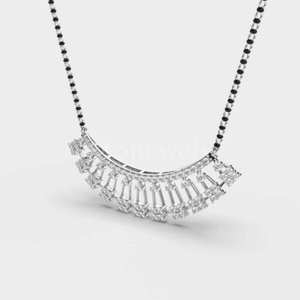 Chaîne de perles élégantes Stonewell Diamond Silver Mangalsutra Accessoire tendance élégant pour les occasions de mariage et d'anniversaire - Product Image 6