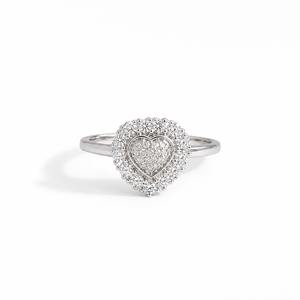Anillo de Halo Geométrico con Circonita Blanca Chapado en Platino y Rodio para Boda - Product Image 3
