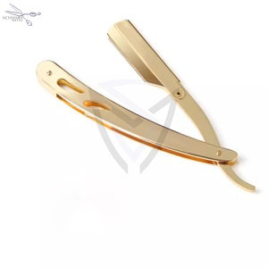 Navajas de Afeitar Profesionales de Acero Inoxidable con Filo Recto, Navajas de Afeitar Plegables Azules para Eliminar el Vello - Product Image 2