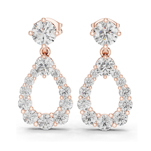 Boucles d'oreilles pendantes en diamant de laboratoire 3,266 CT, forme poire, diamants CVD VVS-VS EF, or 18 carats, 14 carats, 10 carats et argent 925, rose, jaune - Product Image 3