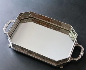 Kitchen Ware Galvanized Metal Serving <b>Tray</b> <b>Round</b> Shape <b>Table</b> Top Handmade Wholesale Fancy Simple Galvanized Metal Serving <b>Tray</b> - Product Image 4