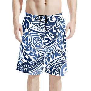 Vente en gros 100% coton Short décontracté Floral gris clair écologique homme été piste entraînement sport bouton vierge Logo personnalisé - Product Image 2