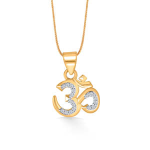 Collar con Colgante Religioso de Oro con Esencia de Om - Product Image 2