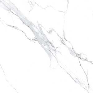 Azulejo de Porcelana Pulido y Esmaltado Carrara Polaris de 600x600 mm, Azulejos Antideslizantes para Piso con Acabado Mate de 8 mm para Sala de Estar - Product Image 3