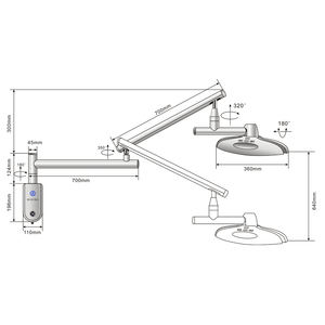 Nuevo producto al por mayor eléctrico 360 montado en la pared luz LED quirúrgica alto CRI 90 70000Lux iluminación cirugía clínica veterinaria - Product Image 6