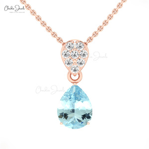 Natural Gemstone <b>Pendant</b> 14k Solid Gold Handmade Tanzanite Teardrop <b>Pendant</b> 9X7mm Pear Pink Tourmaline <b>Pendant</b> Wholesale Price - Product Image 3