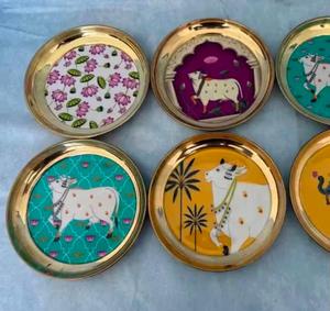 Juego de Bandejas y Frascos de Cuerno Animal Hechos a Mano, con Tacto Real, para Recuerdos de Boda, Decoración de Diwali, Regalo Corporativo, Estilo Indio HF - Product Image 1