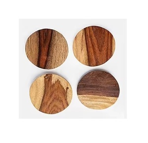Sous-verres carrés en bois de noyer faits à la main, design côtier, durables, personnalisables, décoration de table haut de gamme, exportation Inde - Product Image 4
