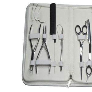 Hair Extension Tool Kit Set With <b>Needle</b> Professional Hair Extension & <b>Beading</b> Tool Kit Plier With Leather Pouch Eco-Friendly - Product Image 4