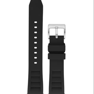 JD299 High Quality Elastic Silicone Sport <b>Watch</b> Bands Water-Resistant 20-22mm Soft Light Breathable Black Unisex Stainless Steel - Product Image 1