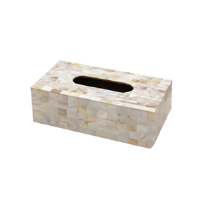 Boîte à mouchoirs en nacre et en bois Boîte de rangement pour serviettes de forme rectangulaire faite à la main au prix le plus bas - Product Image 4