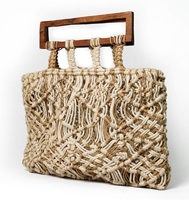 Tas Selempang Tali Jute Buatan Tangan Berkualitas Tinggi 2024 Wanita Rajutan Makrame Pantai Mewah Fashion Warna/Ukuran Dapat Disesuaikan Semua Musim