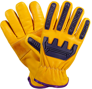 ถุงมือซันนี่ TPR Keystone Thumb Arc ป้องกันแรงกระแทก ป้องกันการบาด ทนน้ำ หนังวัวลายละเอียดสีเหลือง หนา 1.0-1.1 มม. - Product Image 1