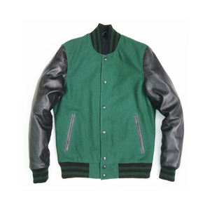 Chaqueta personalizada con bordado de chenilla 100%, ropa de calle de lana, chaqueta con mangas de cuero auténtico, chaqueta Letterman CollegeBaseballjacket para hombre - Product Image 5