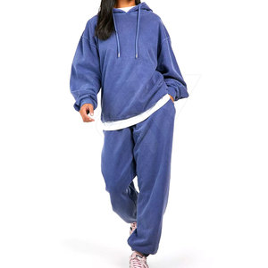 Venta al por mayor precio bajo algodón mujeres ácido lavado chándales nuevo diseño profesional mujeres ácido lavado chándales - Product Image 1