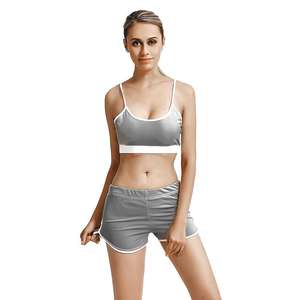 Logo personnalisé Écologique Respirant Cordon Femmes Yoga Soutien-Gorge 2 Pièces Gym Ensemble pour la Course Sports Fitness - Product Image 4