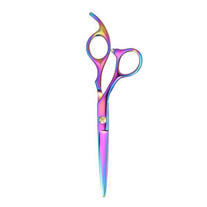 Ciseaux professionnels pour couper les cheveux, revêtement en titane, lame droite et tranchante, manche élégant pour barbier, salon de coiffure - Product Image 5