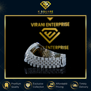 Qualité exceptionnelle résistant à l'eau luxe Unique Design VVS unisexe en acier inoxydable Quartz mouvement bande diamant montre inde - Product Image 2