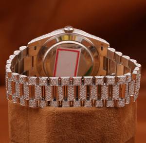 Montre Hip Hop en or rose sertie de diamants, mouvement automatique, testeur de diamants, design luxueux, vente chaude, diamant Moissanite D VVS - Product Image 3