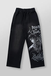 Nuevos pantalones de chándal informales para hombre Gym Fitness Stretch Collaboration Anime Cool Jogger Washed Cotton Terry Printed Pantalones de pierna ancha - Product Image 5