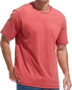 <b>Men's</b> Summer Casual Cotton Printed Tee <b>Shirt</b> <b>Collarless</b> Flannel Knitted for Adults Breathable Features 100% Cotton for Spring - Product Image 1