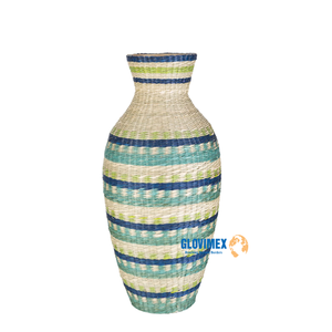 Jarrón de bambú hilado de algas marinas de alta calidad para decoración del hogar jarrón cilíndrico redondo personalizar tamaño Color muebles de sala de estar - Product Image 1