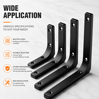 Supports d'étagère en métal épais, supports d'angle muraux, capacité de charge de 400 LBS, ensemble de 2 supports en L robustes