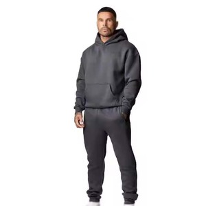 Chándales personalizados de peso pesado 100% algodón chándal de gran tamaño con hombros caídos chándales de alta calidad para hombres - Product Image 1