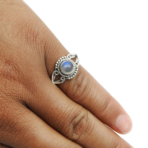 Premium Top Quality Natural <b>Labradorite</b> Gemstone 925 Sterling Silver Round Shape Artisan Look <b>Ring</b> Handmade Jewelry Manufacturer - Product Image 2