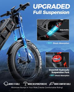 Pro 3 alluminio bici elettrica-2025 50mph 5600W doppio motore 12V 70Ah 250 miglia a lungo raggio Ebike adulti 24 "4.0 grasso pneumatico 12 velocità - Product Image 5