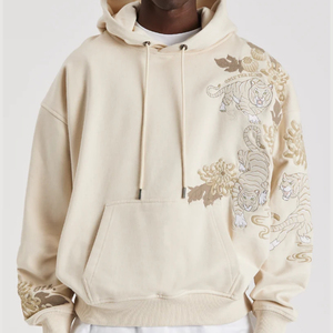 Sweat à capuche épais brodé Streetwear pour hommes de qualité supérieure pour hommes sweat à capuche thermique coton votre logo - Product Image 5