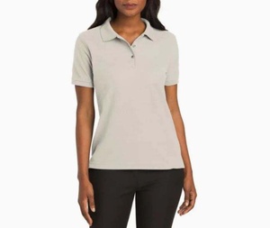 Ropa de trabajo de verano transpirable de manga corta Lisa informal para mujer de alta calidad con logotipo personalizado al por mayor para camisa Spandex/algodón - Product Image 1