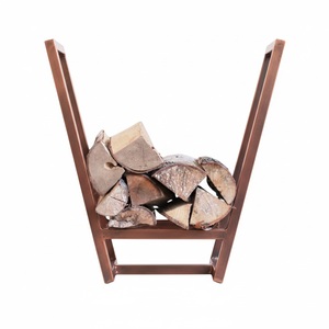 Support de rangement pour bûches de cheminée intérieure et extérieure en métal doré pour usage domestique et jardin - Product Image 2