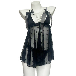 Lencería Sexy de Encaje Transparente con Abertura en la Entrepierna, Estilo Babydoll, Modelo 2112 - Product Image 5