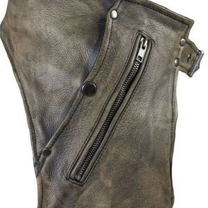 Chaps d'équitation anglais complets avec panneau élastique, fermeture à boucle à bouton pour hommes et femmes, cuir de vache véritable SURGIGYNE - Product Image 3