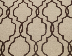 Tapis moderne marocain à motif de treillis Tapis géométrique intérieur/extérieur, design beige et marron pour le salon ou le patio - Product Image 1