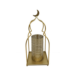 Soporte de pilar de vela de Metal con acabado dorado para el hogar, boda, Navidad, iluminación de mesa, decoración hecha a mano a granel - Product Image 4