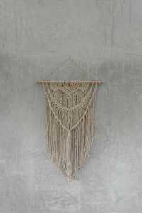 Boho Macrame Leaf Wall Hanging Handmade Cotton Cord Art Deco Design for Home & Wedding Decor Wood Handicraft Technique - Product Image 6