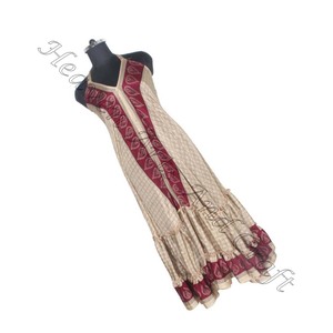 SD024 Saree / Sari / Shari vêtements indiens et pakistanais de l'Inde Hippy Boho indien fait à la main Vintage Sari robes en soie à la mode - Product Image 5