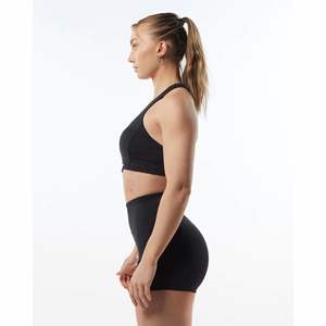 78% nylon 22% élasthanne col haut style ajustement dos nageur ourlet sans reliure femmes soutien-gorge de sport occultant une pièce - Product Image 3