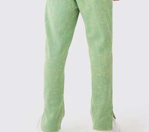 Ensemble survêtement en coton 2 pièces pour homme, pantalon de survêtement à jambes évasées à capuche, effet délavé à l'acide, effet délavé au soleil, broderie, streetwear - Product Image 2