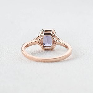 <b>Amethyst</b> Zircon Stone Solid 925 Sterling Silver Minimalist Band <b>Gold</b> Filled Women Girl Fashion Jewelry Engagement <b>Ring</b> Wholesale - Product Image 4